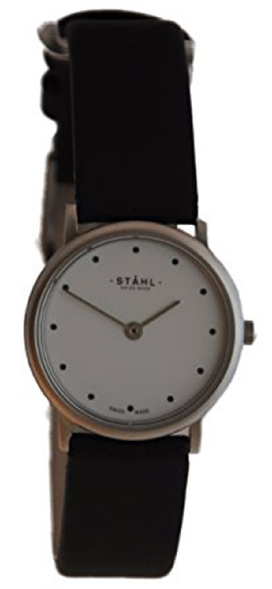 Stahl ST61301 Brushed Stainless Steel Watch with Small Silver 12 Dots - Image 3 of 3