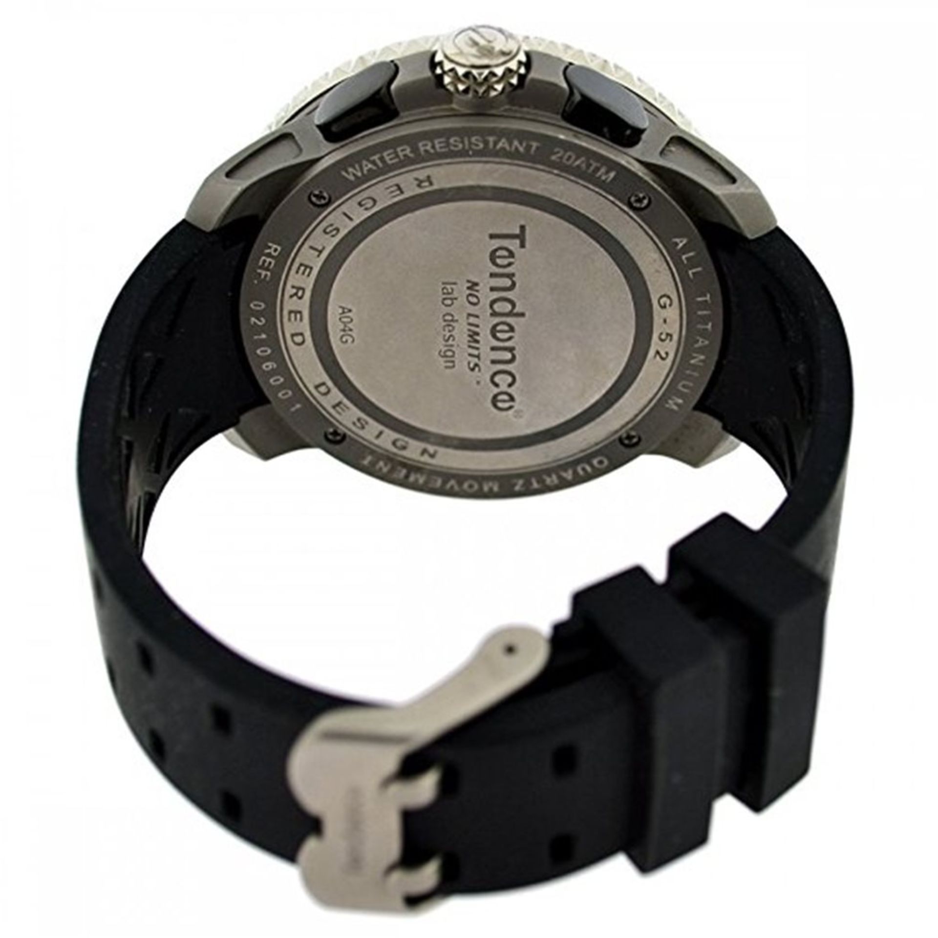 Tendence G-52 Unisex Quartz Watch with Black Dial Analogue Display and Black Plastic or PU Strap 210 - Image 4 of 6