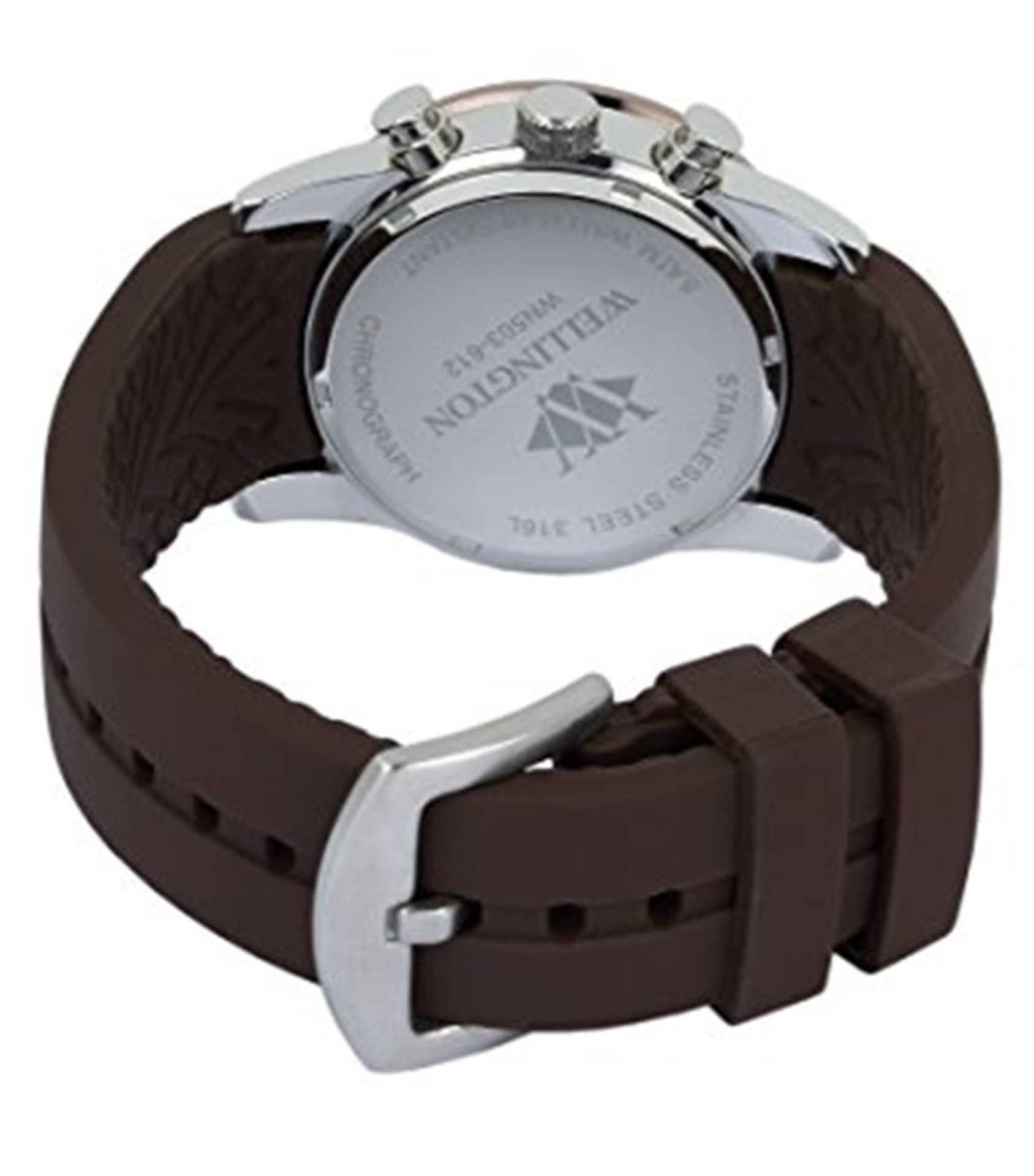 Wellington Ladies Quartz Watch with Silver Dial Analogue Display and Brown Silicone Strap WN503-612 - Image 4 of 5