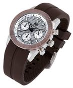Wellington Ladies Quartz Watch with Silver Dial Analogue Display and Brown Silicone Strap WN503-612