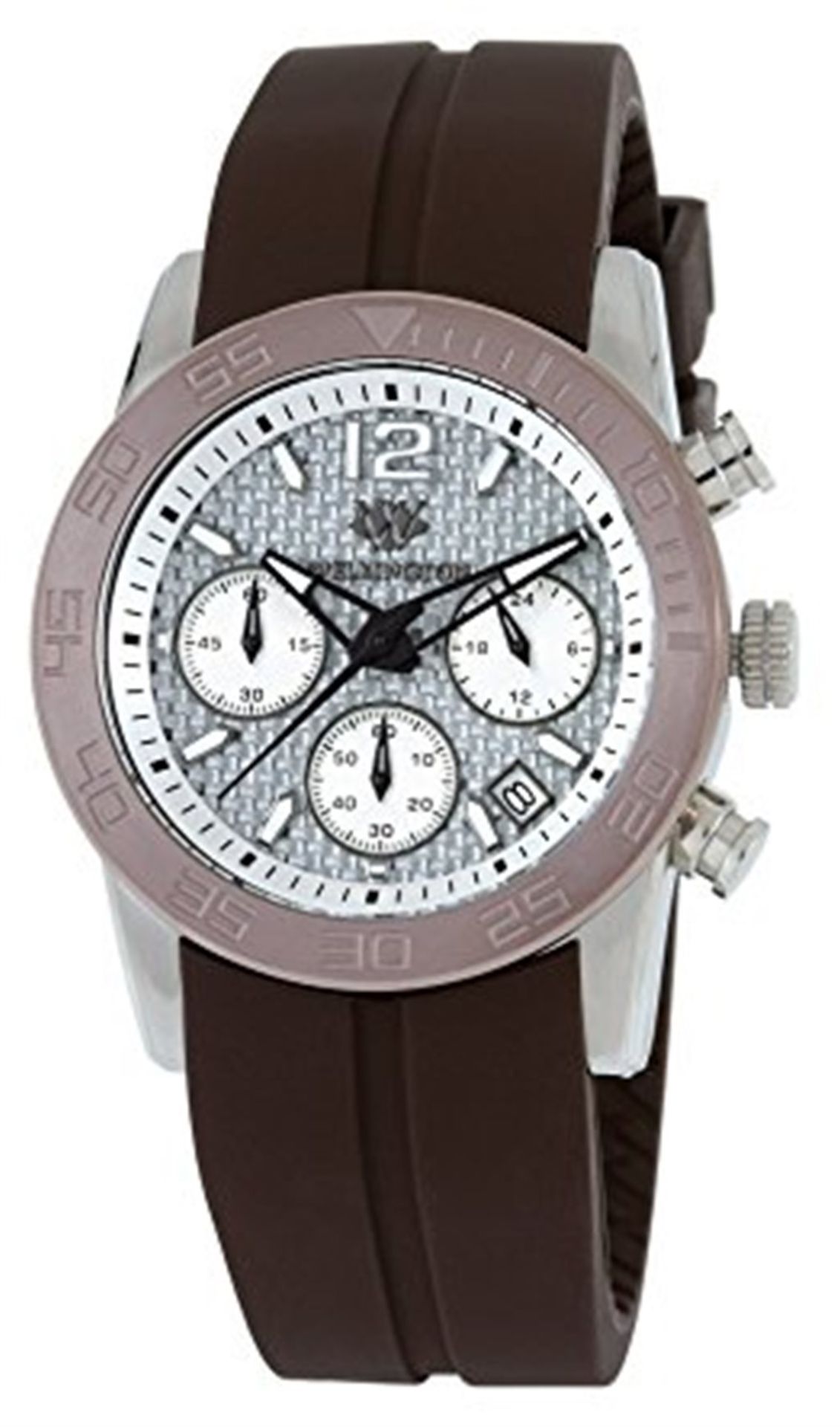 Wellington Ladies Quartz Watch with Silver Dial Analogue Display and Brown Silicone Strap WN503-612 - Image 5 of 5