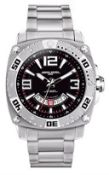 Jorg Gray Men's Analogue Watch JG9800-21 with Black Dial and Stainless Steel Bracelet