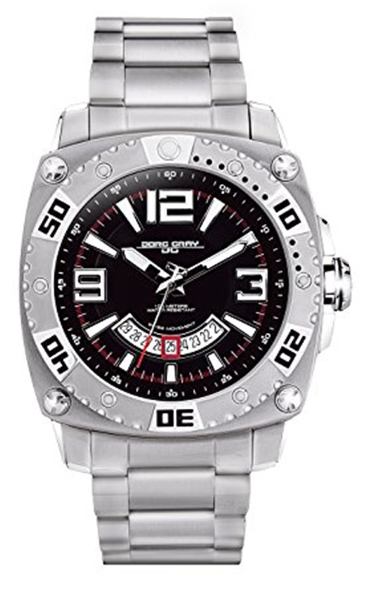 Jorg Gray Men's Analogue Watch JG9800-21 with Black Dial and Stainless Steel Bracelet