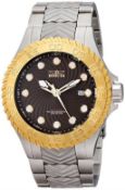 Invicta Men's Automatic Watch with Brown Dial Analogue Display and Silver Stainless Steel Bracelet