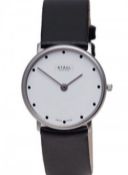 Stahl ST61301 Brushed Stainless Steel Watch with Small Silver 12 Dots