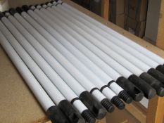 13 x Metal Telescopic Broom Handles. Shipping available, no vat on hammer.