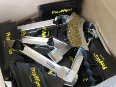 Box containing a large quantity of Prep wipes and Tools. Shipping available, no vat on hammer.
