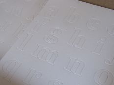 1000 Complete sets of Ivory die cut Lower Case Letters. Shipping available, no vat on hammer.