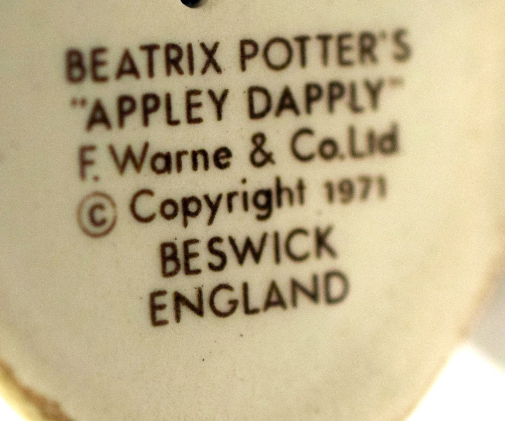 Beswick Beatrix Potter Appley Dapply 1971 - Image 3 of 3