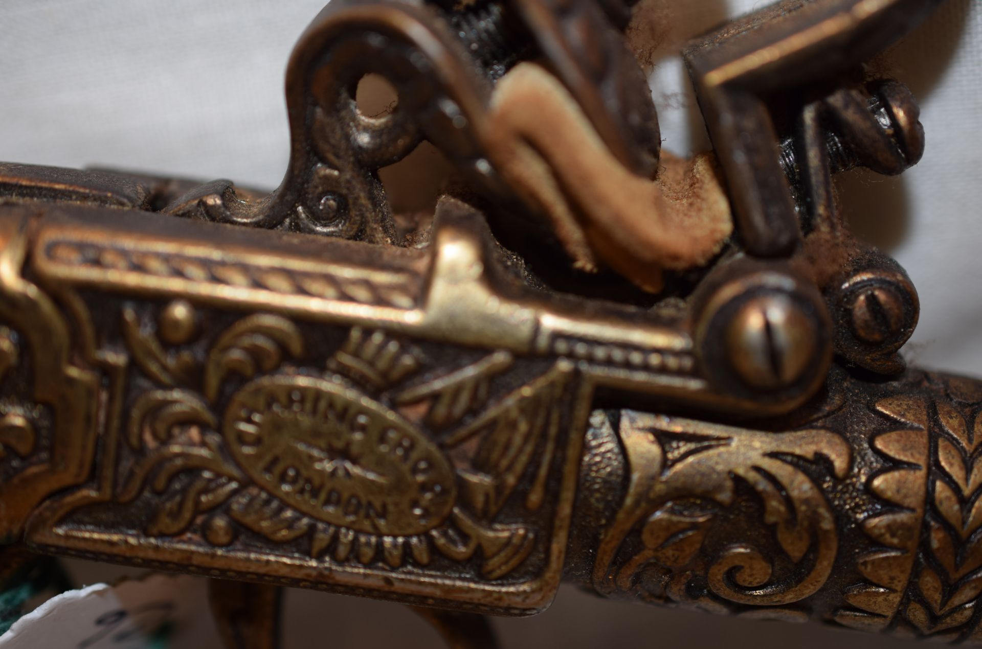 Highly Decorated Brass Style Flintlock Pistol Replica - Image 2 of 2