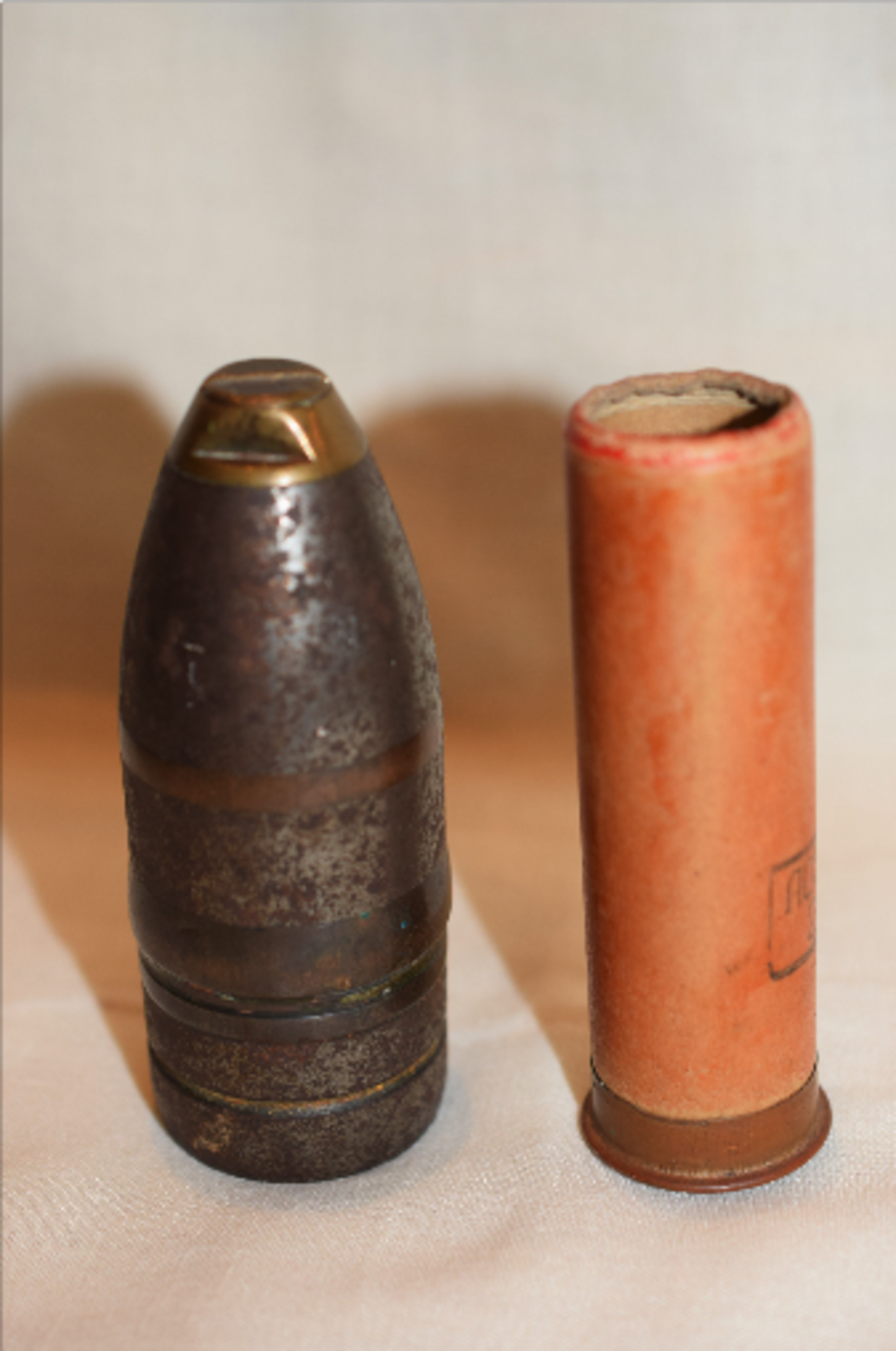 QF 1 Pounder Shell and Russian Shell Case