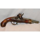 Single Barrel French Flintlock Pistol Replica