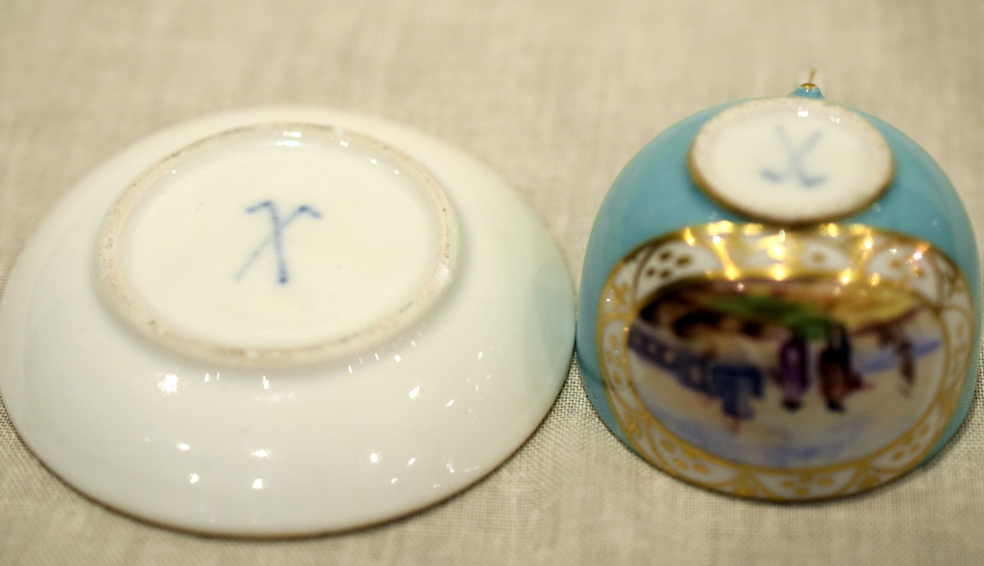 Miniature Meissen Cup and Saucer - Image 2 of 3