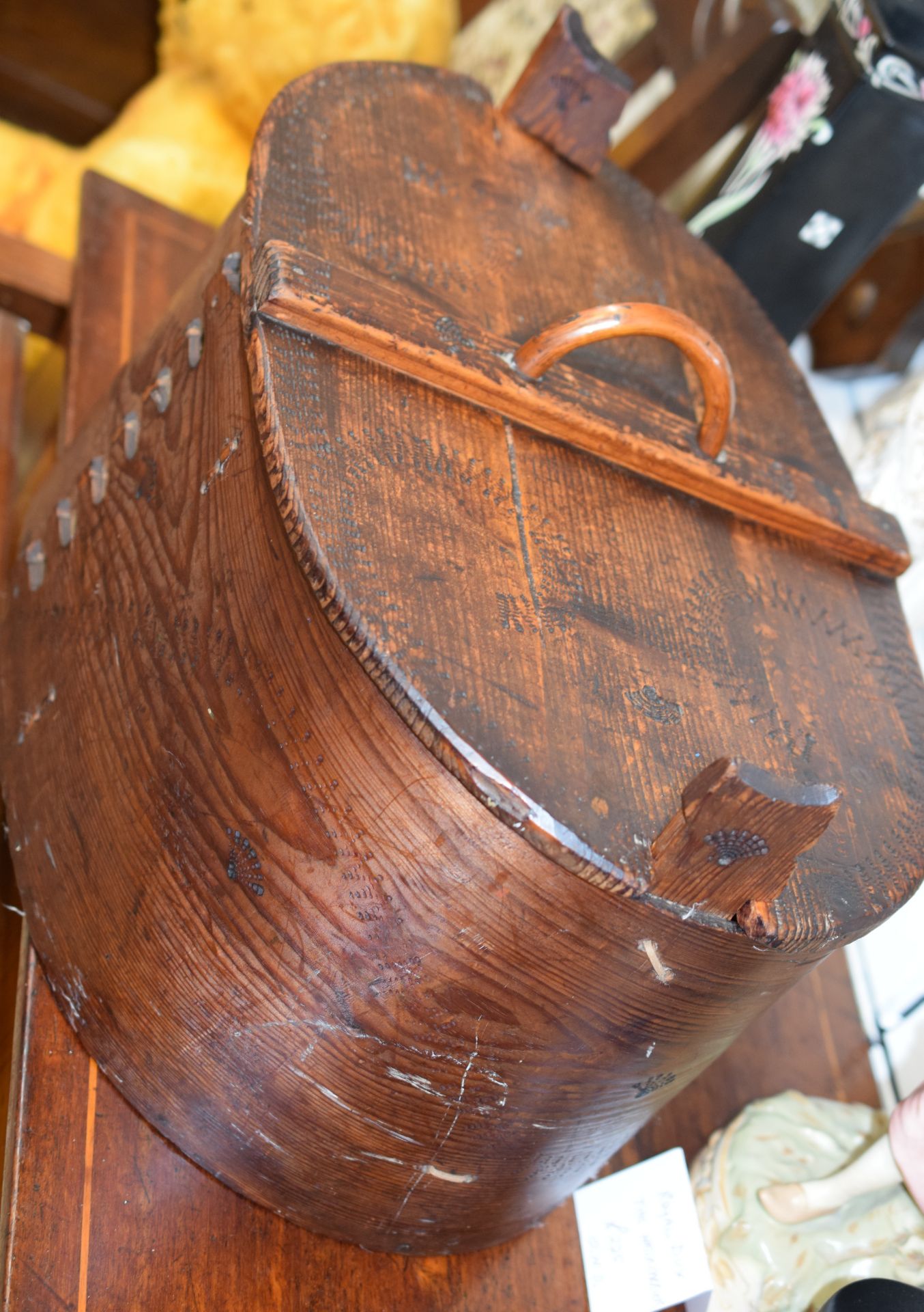 Lady's Wooden Hat Box With Celtic Design