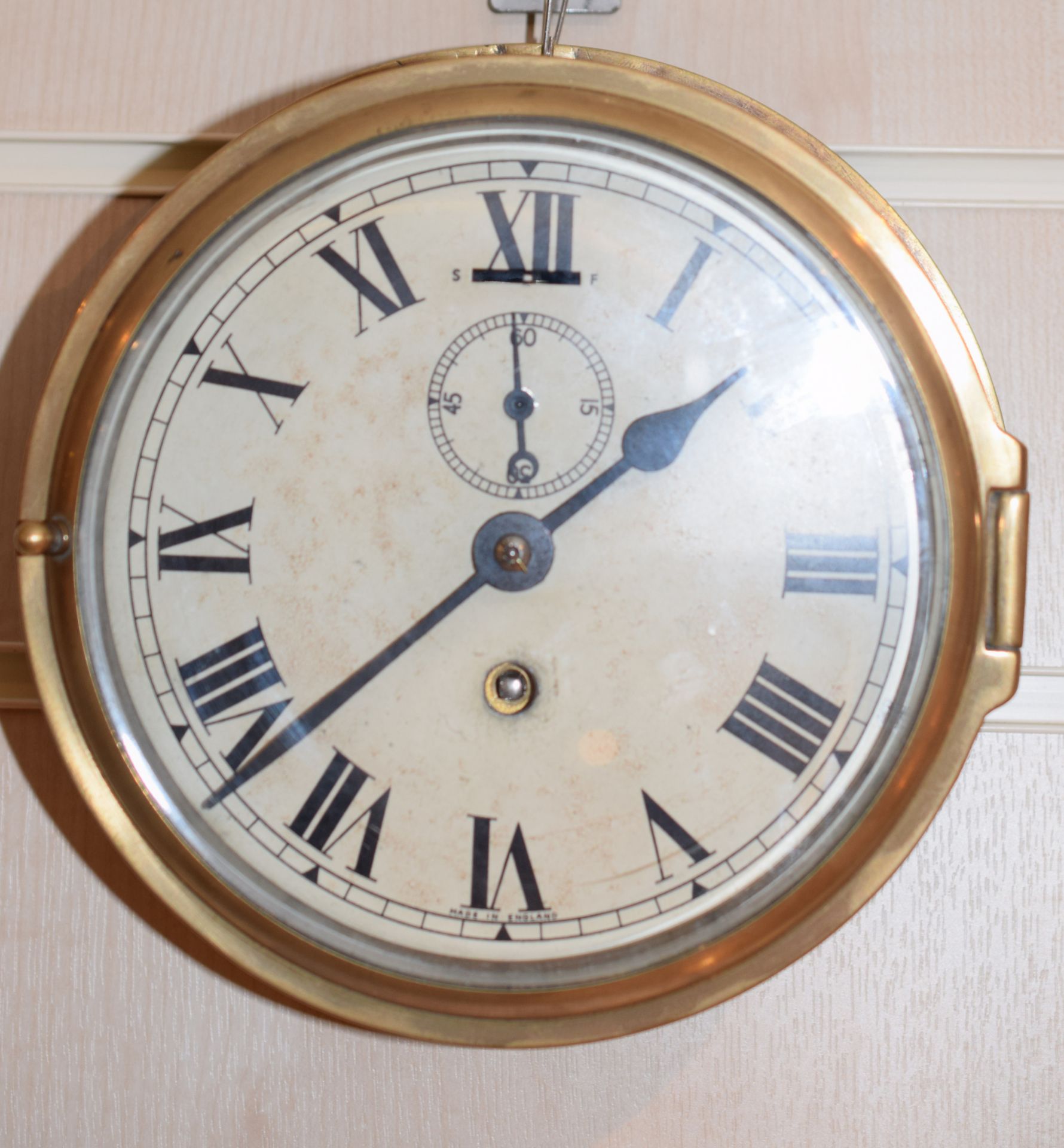 Original Brass Ship's Bulkhead Clock