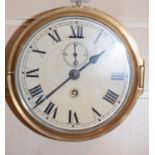 Original Brass Ship's Bulkhead Clock