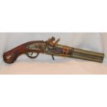 Flintlock Double Barrel Swivel Pistol Replica