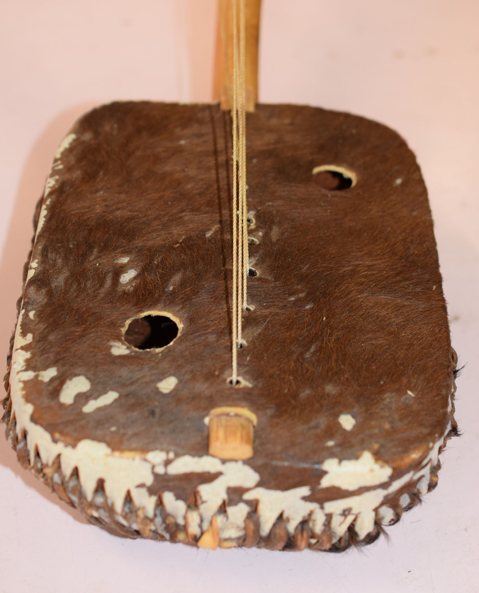African Hand Carved Guitar Type Musical Instrument - Image 3 of 5