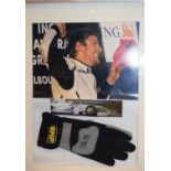 Jensen Button F1 Signed Glove And Framed Photo