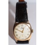 Avia 9ct Gold Cushion Case Watch