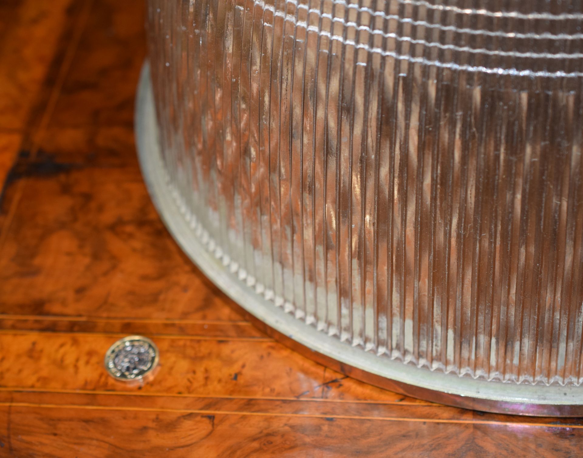 1930s Holophane Large Glass Industrial Lightshade - Image 3 of 3