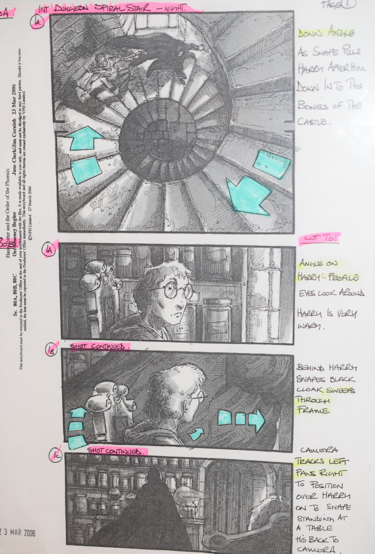 Harry Potter Orginal Story Board (not for release) - Image 3 of 4