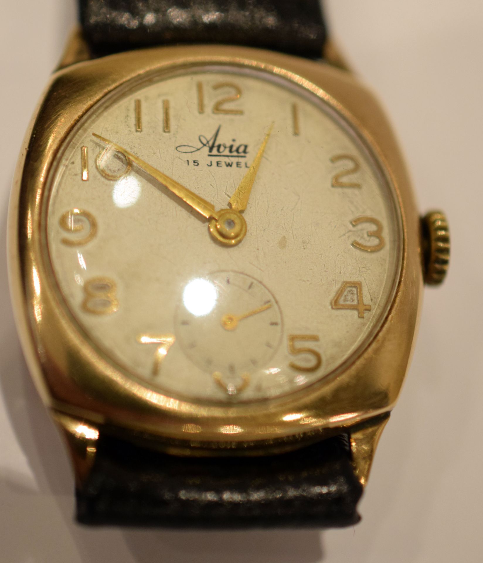 Avia 9ct Gold Cushion Case Watch - Bild 4 aus 5