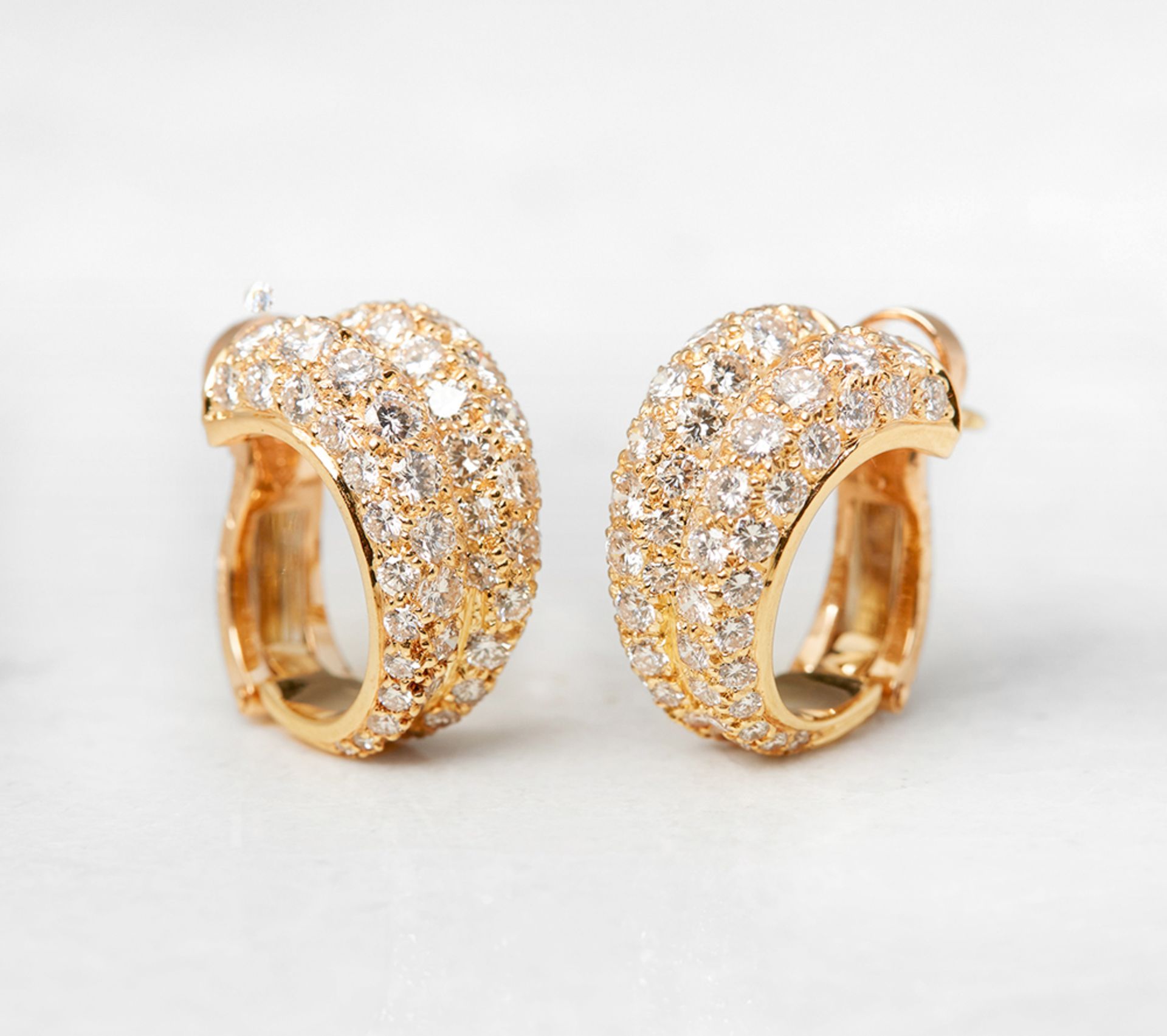 Cartier 18k Yellow Gold Diamond Double Hoop Earrings - Image 19 of 22