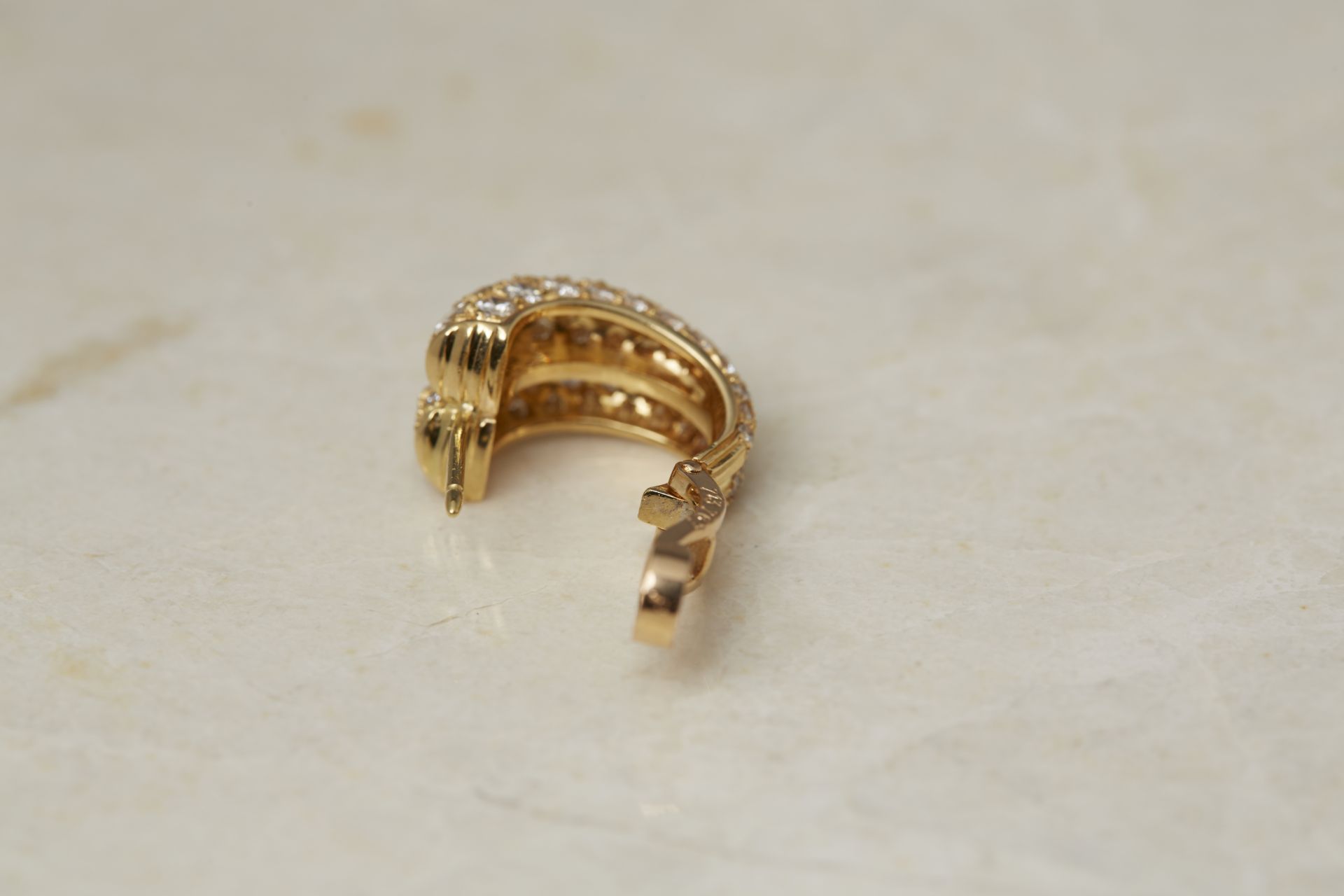 Cartier 18k Yellow Gold Diamond Double Hoop Earrings - Image 10 of 22