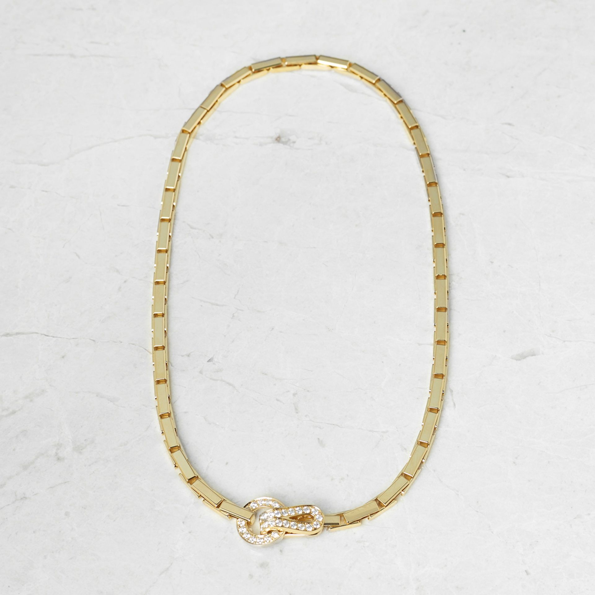 Cartier 18k Yellow Gold Diamond Agrafe Necklace - Image 4 of 5