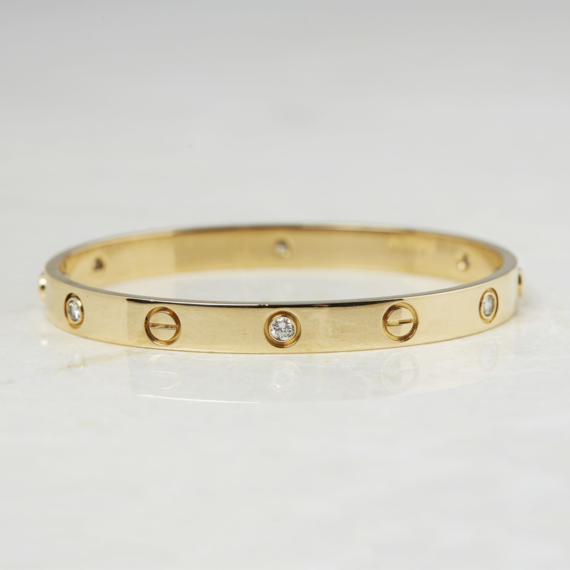 Cartier 18k Yellow Gold 6 Diamond Love Bracelet B6026417 - Image 4 of 9