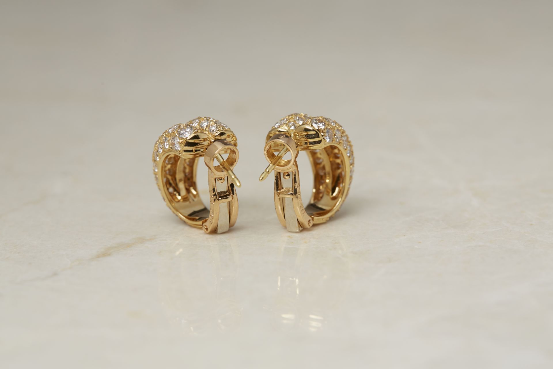 Cartier 18k Yellow Gold Diamond Double Hoop Earrings - Image 14 of 22