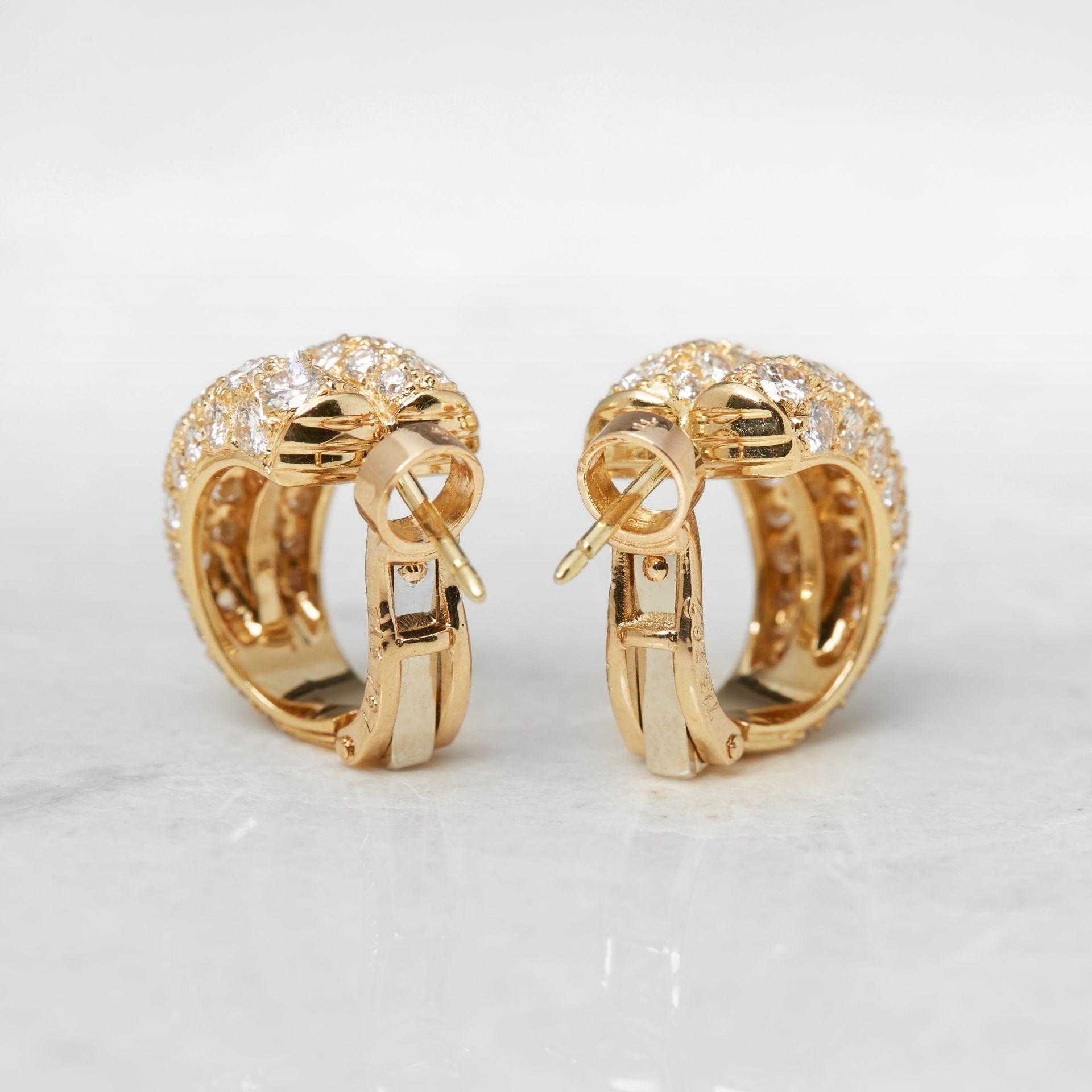 Cartier 18k Yellow Gold Diamond Double Hoop Earrings - Image 7 of 22