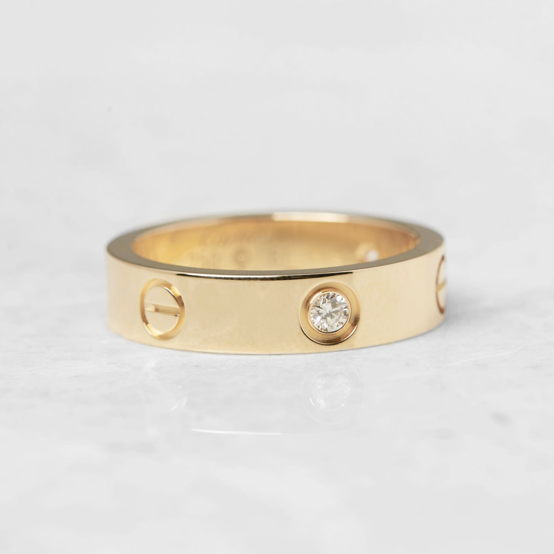 Cartier 18k Yellow Gold 3 Diamond Love Ring - Image 7 of 11