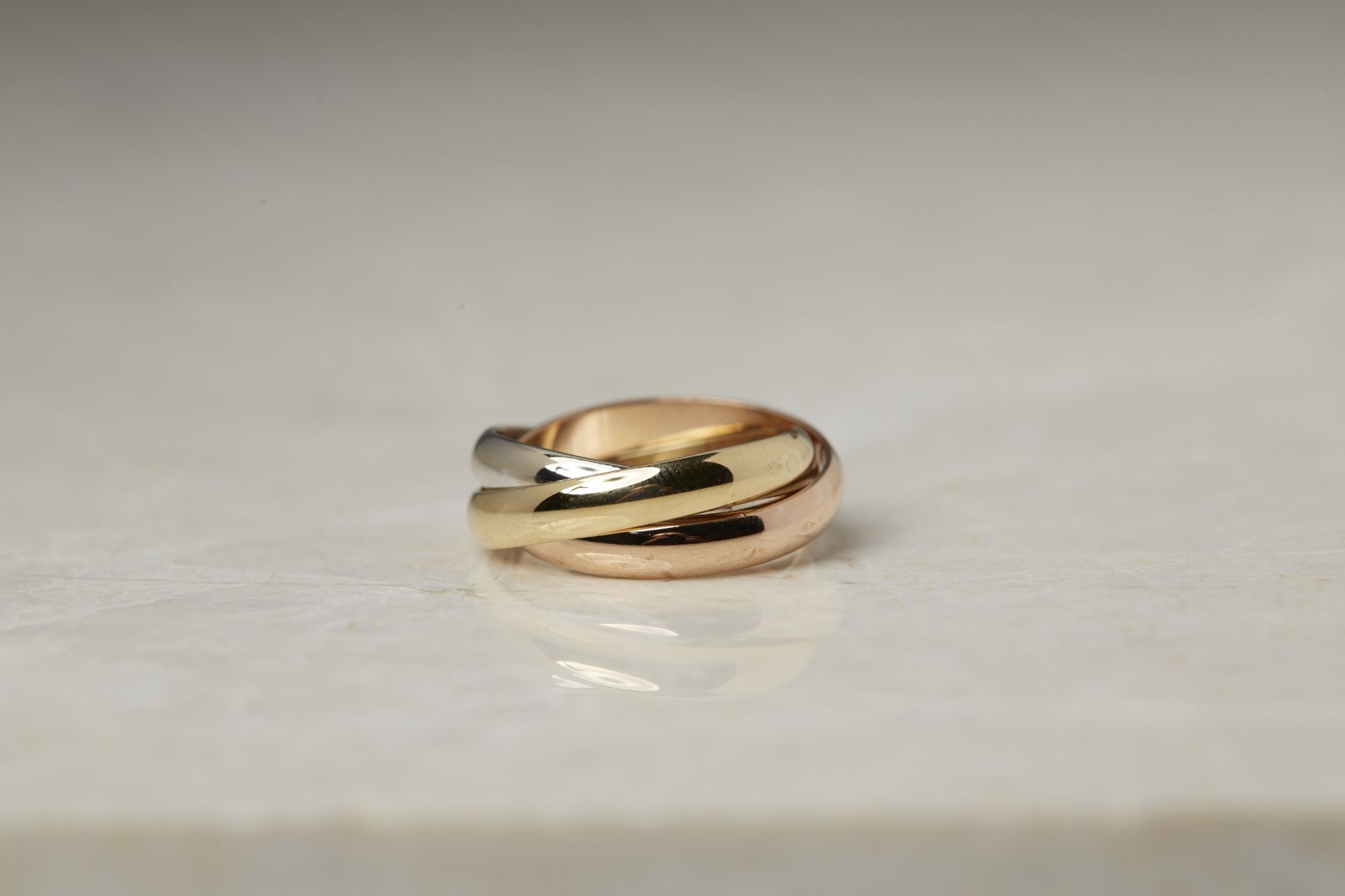 Cartier 18k Yellow, White & Rose Gold Trinity Ring - Image 16 of 18