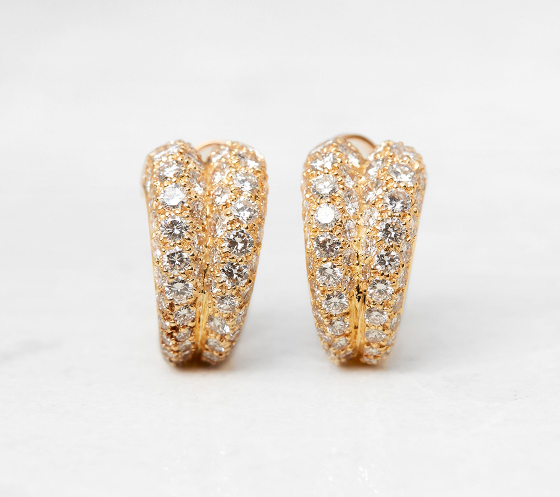 Cartier 18k Yellow Gold Diamond Double Hoop Earrings - Image 21 of 22