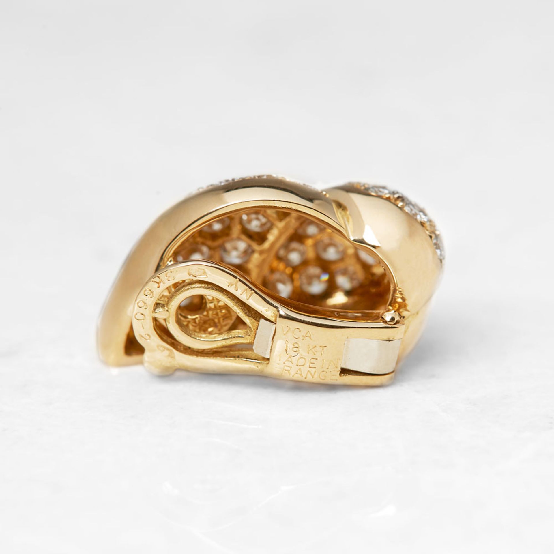 Van Cleef & Arpels 18k Yellow Gold Diamond Earrings - Image 4 of 7