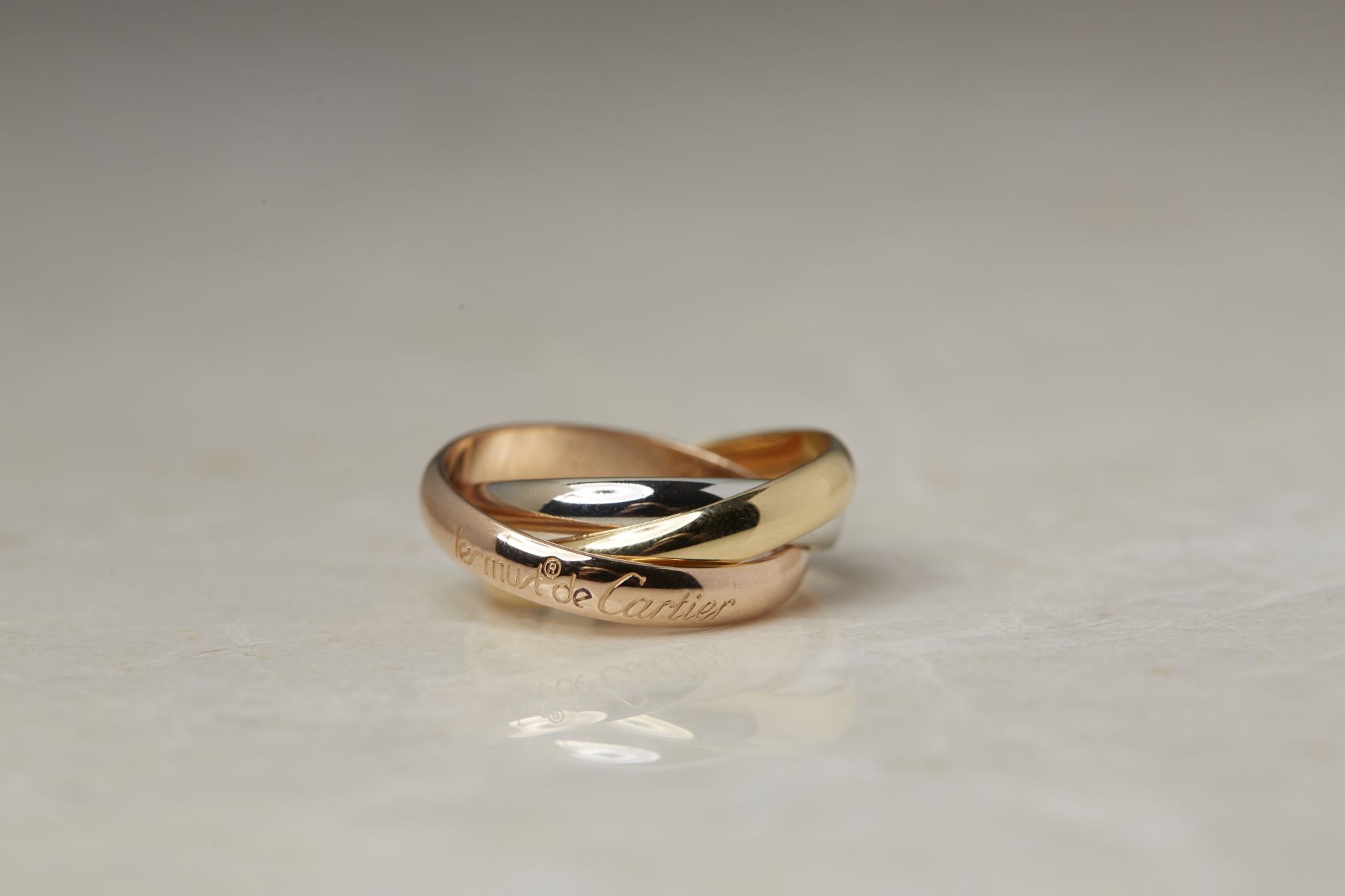 Cartier 18k Yellow, White & Rose Gold Trinity Ring - Image 2 of 18