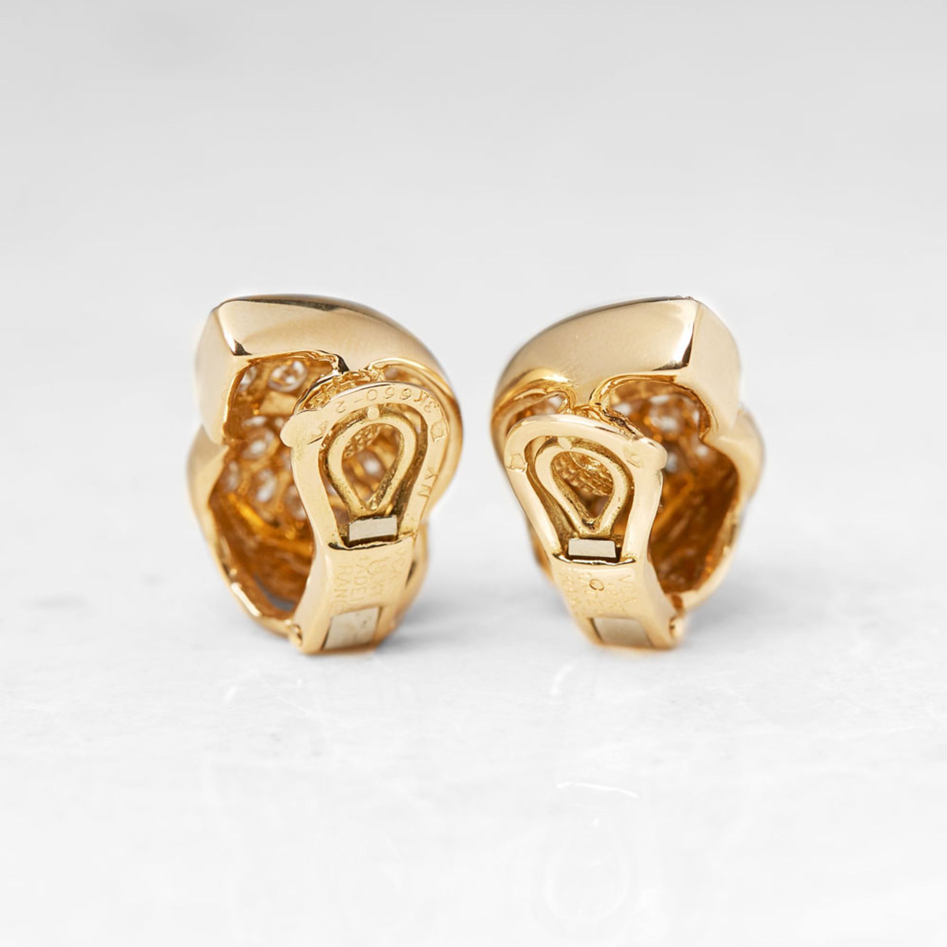 Van Cleef & Arpels 18k Yellow Gold Diamond Earrings - Image 3 of 7