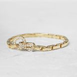 Cartier 18k Yellow Gold Diamond Agrafe Bracelet