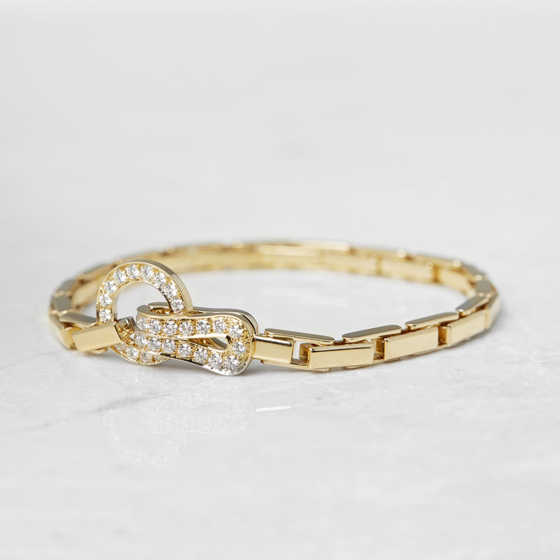 Cartier 18k Yellow Gold Diamond Agrafe Bracelet