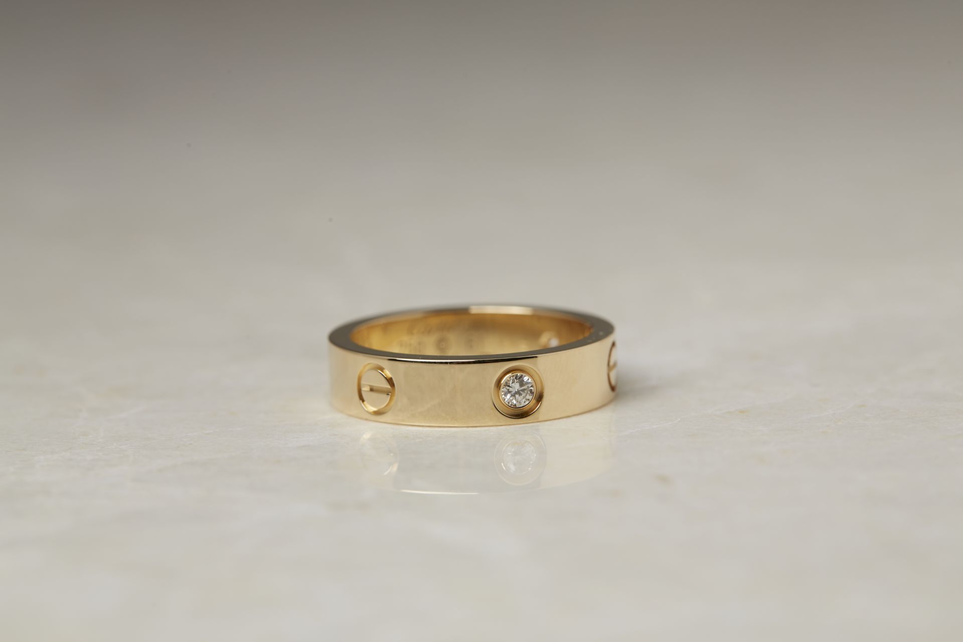 Cartier 18k Yellow Gold 3 Diamond Love Ring - Image 6 of 11