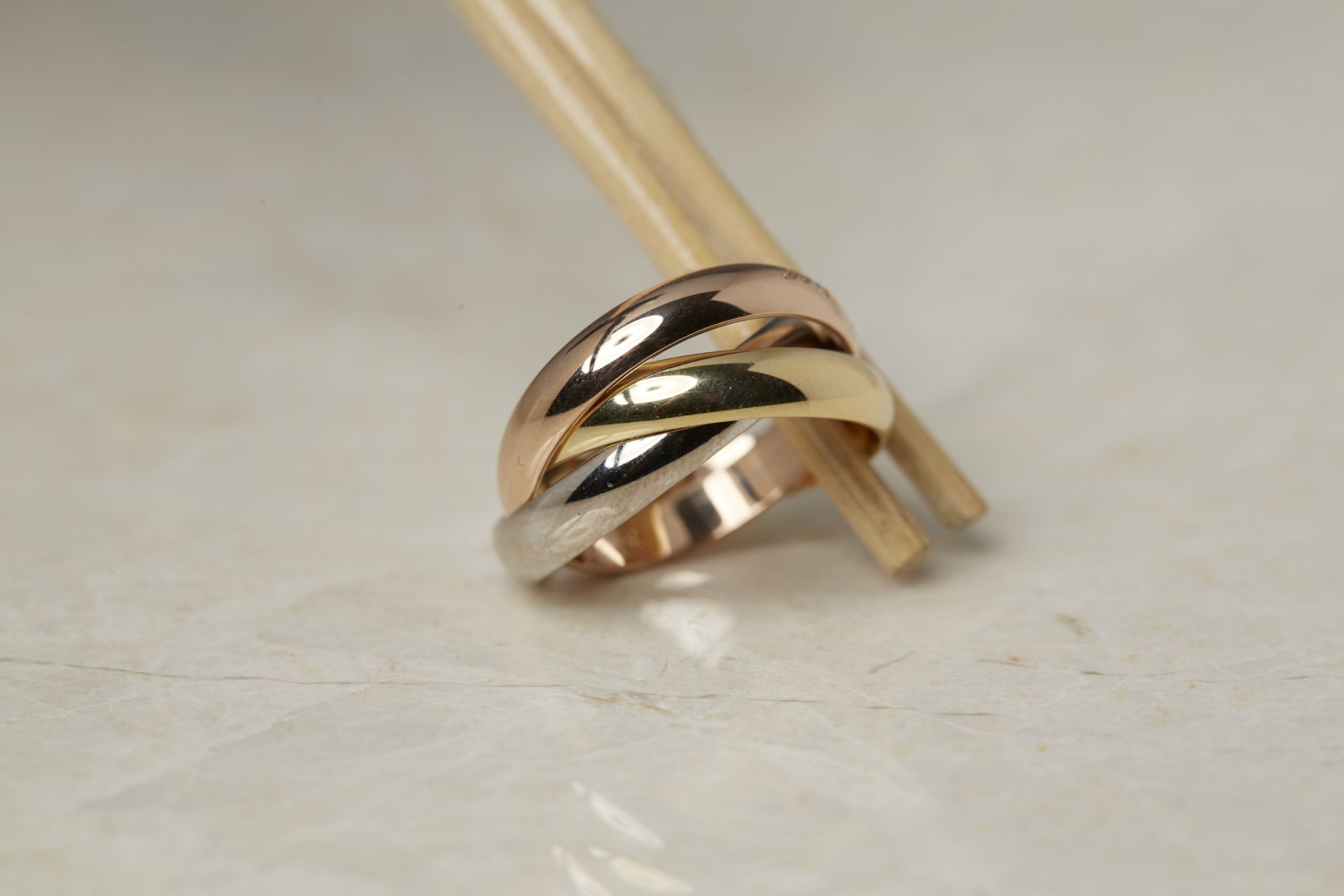Cartier 18k Yellow, White & Rose Gold Trinity Ring - Image 2 of 17