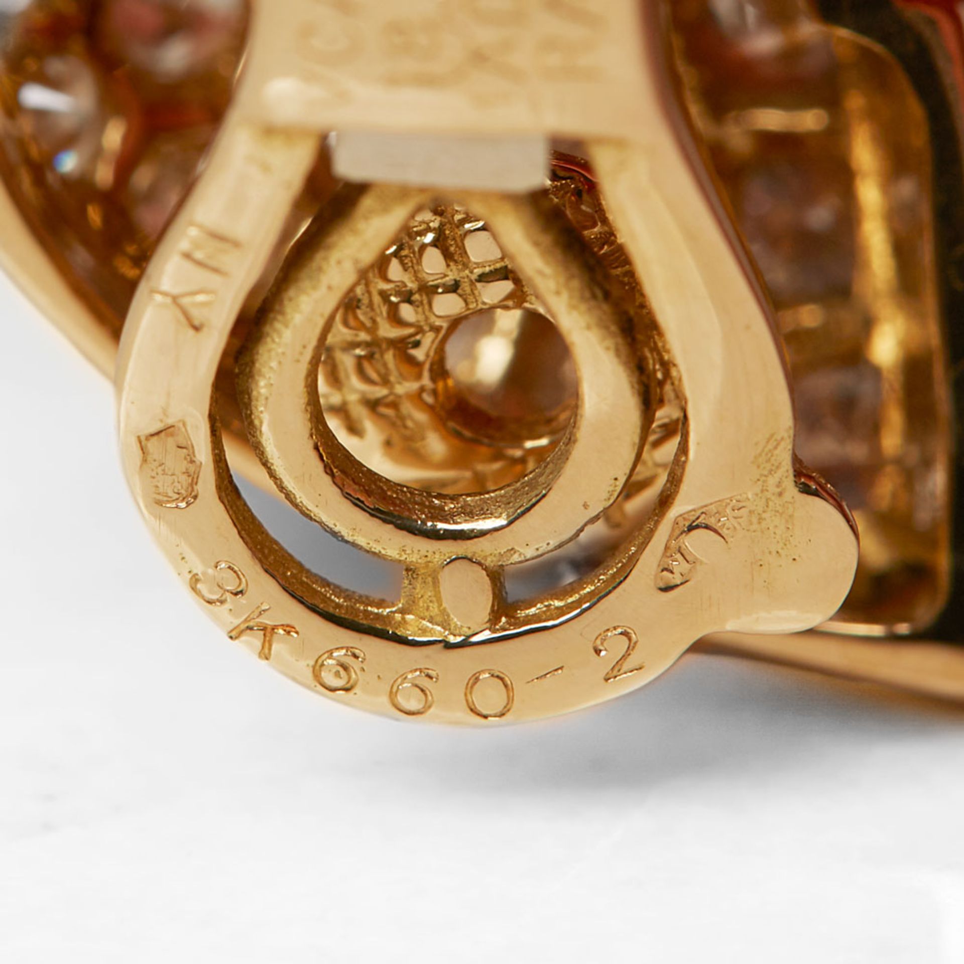 Van Cleef & Arpels 18k Yellow Gold Diamond Earrings - Image 7 of 7