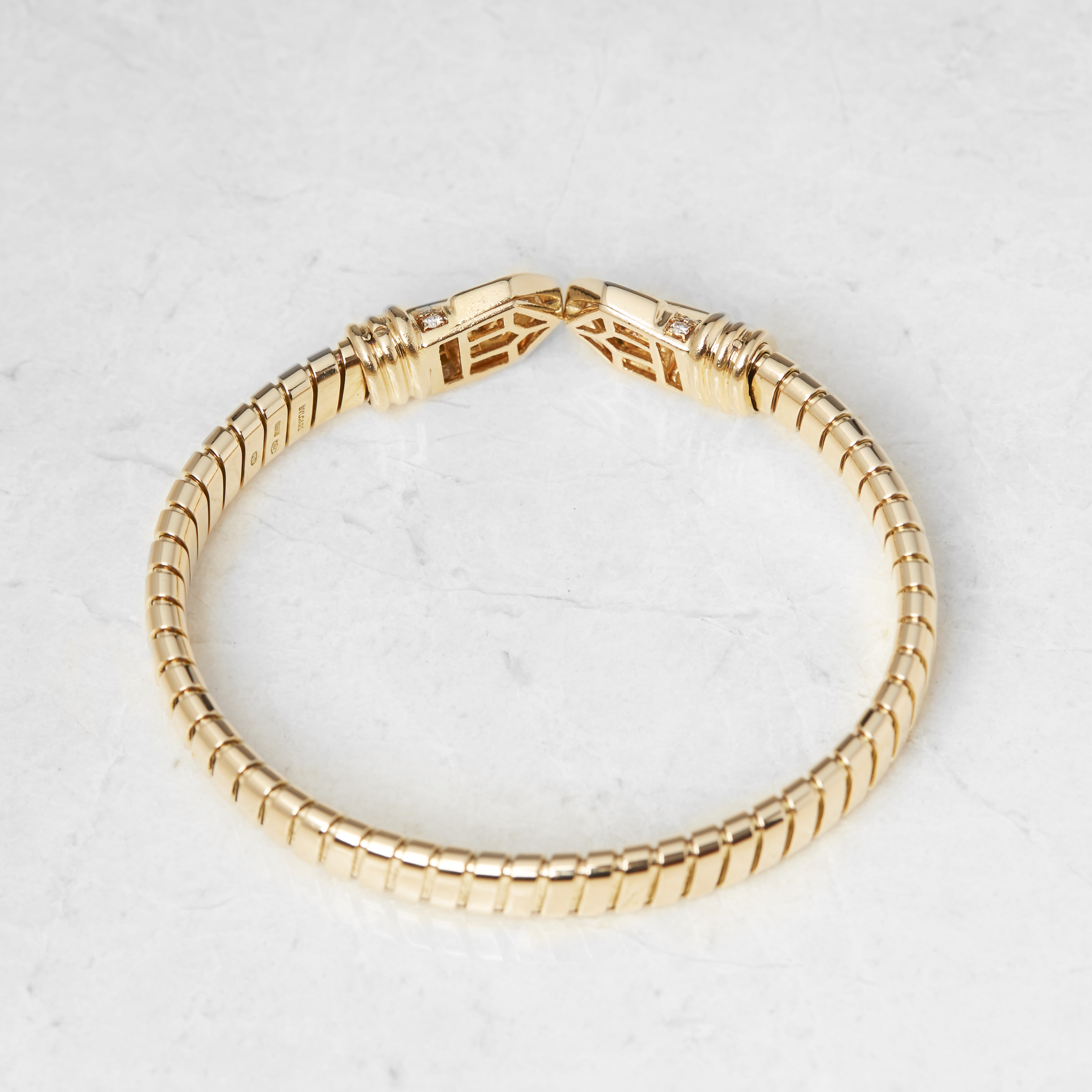 BulgarI 18k Yellow Gold Diamond Cuff Bracelet - Image 6 of 9