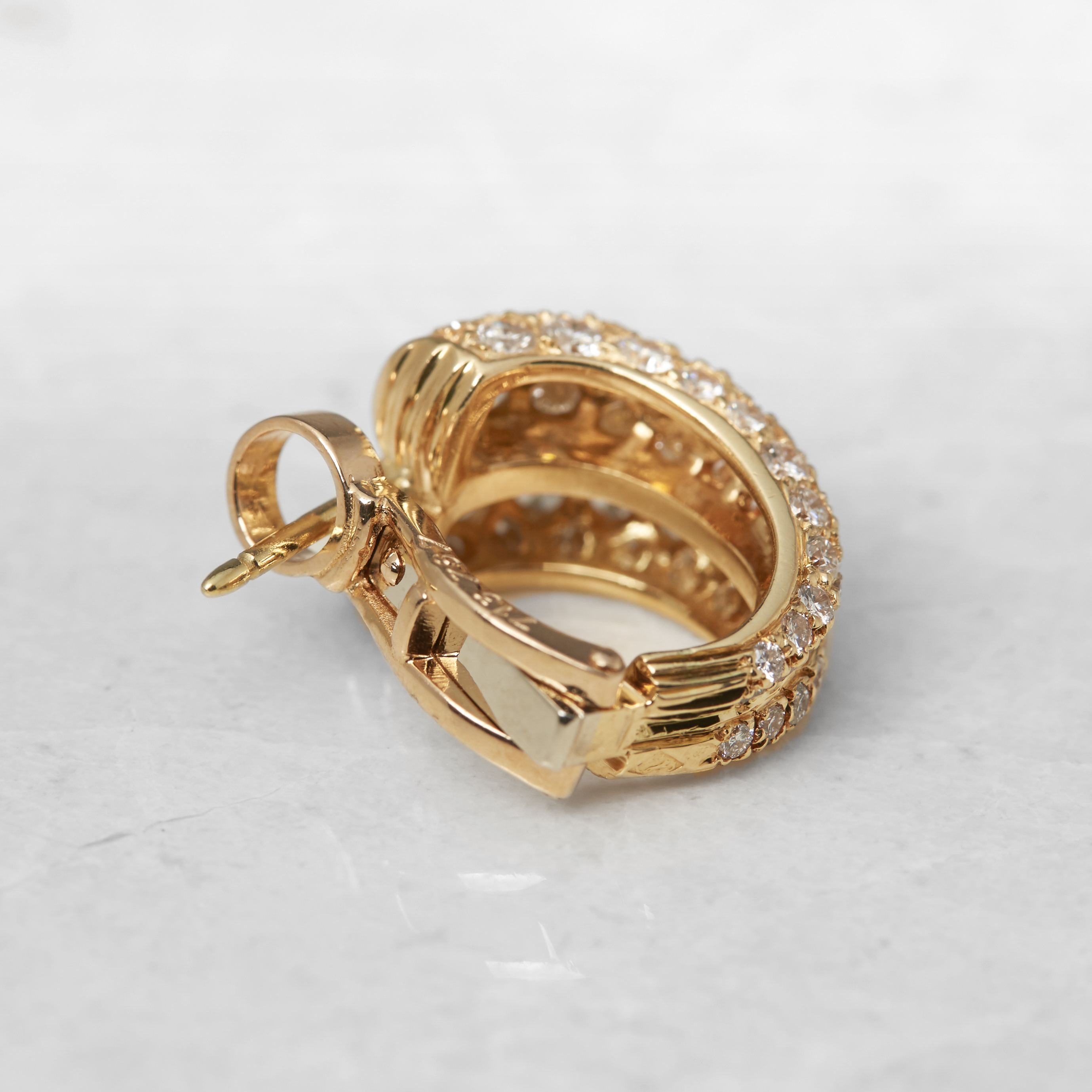 Cartier 18k Yellow Gold Diamond Double Hoop Earrings - Image 8 of 22