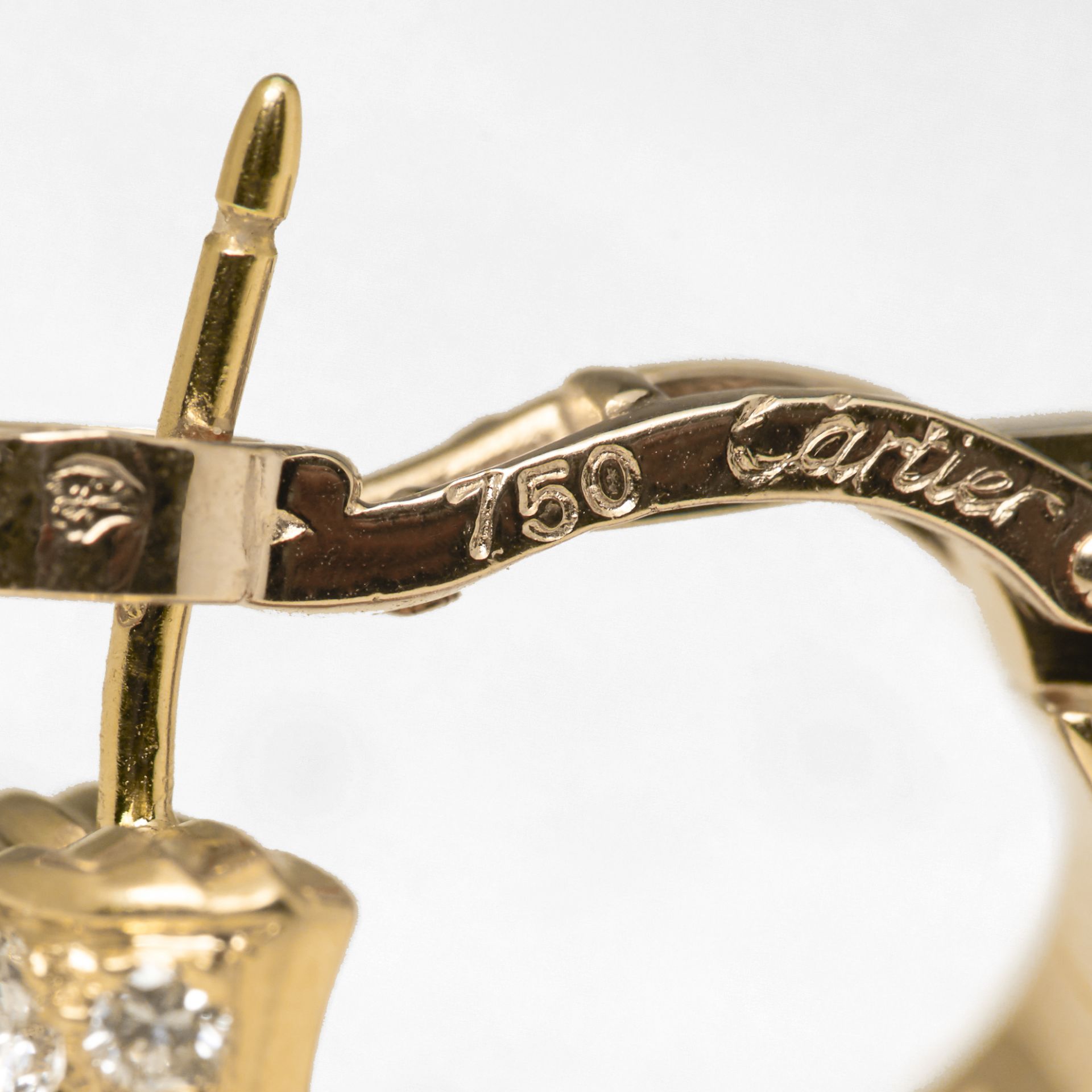 Cartier 18k Yellow Gold Diamond Double Hoop Earrings - Image 17 of 22