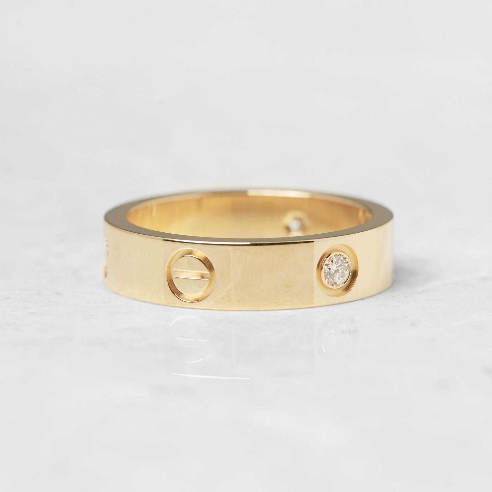 Cartier 18k Yellow Gold 3 Diamond Love Ring - Image 8 of 11