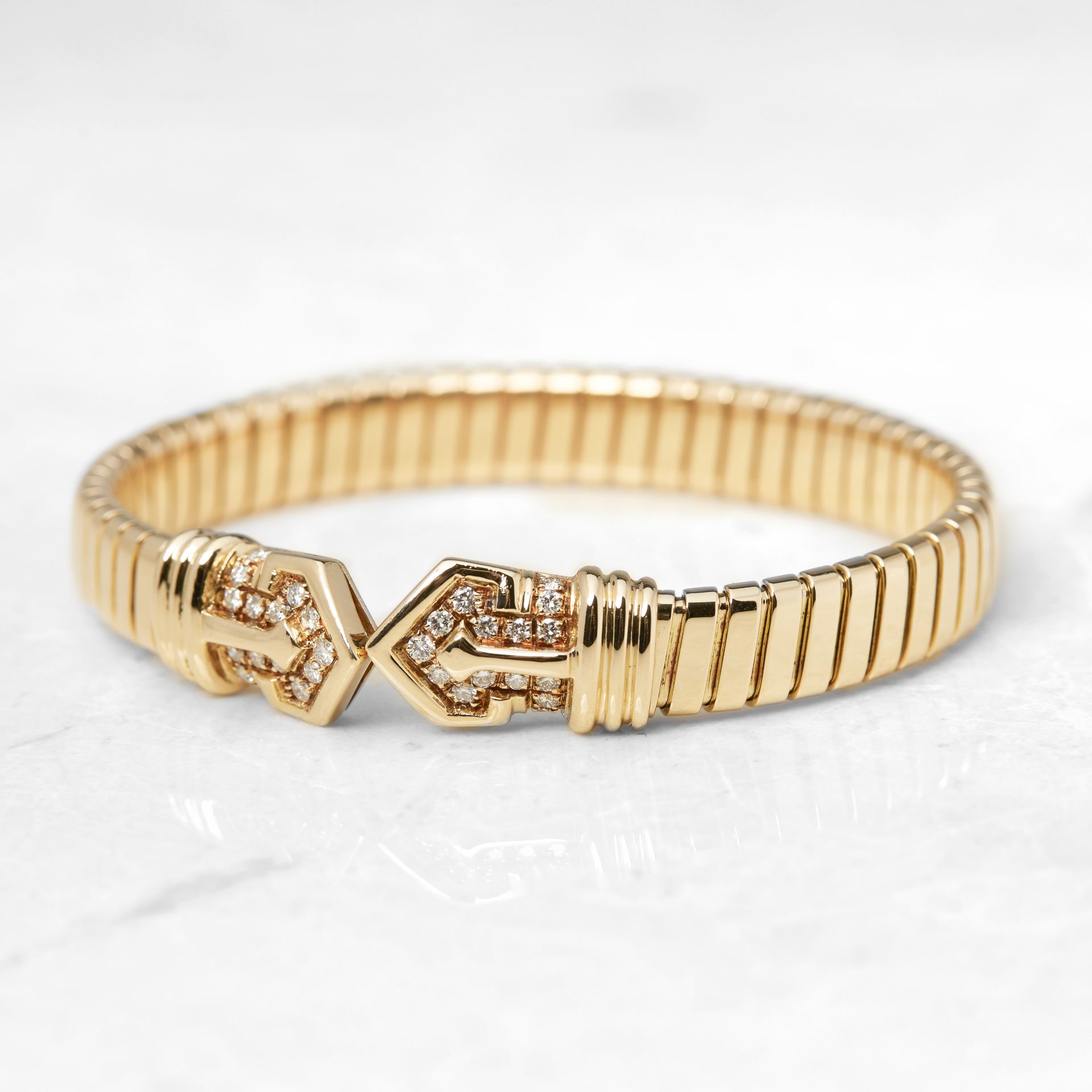 BulgarI 18k Yellow Gold Diamond Cuff Bracelet - Image 9 of 9