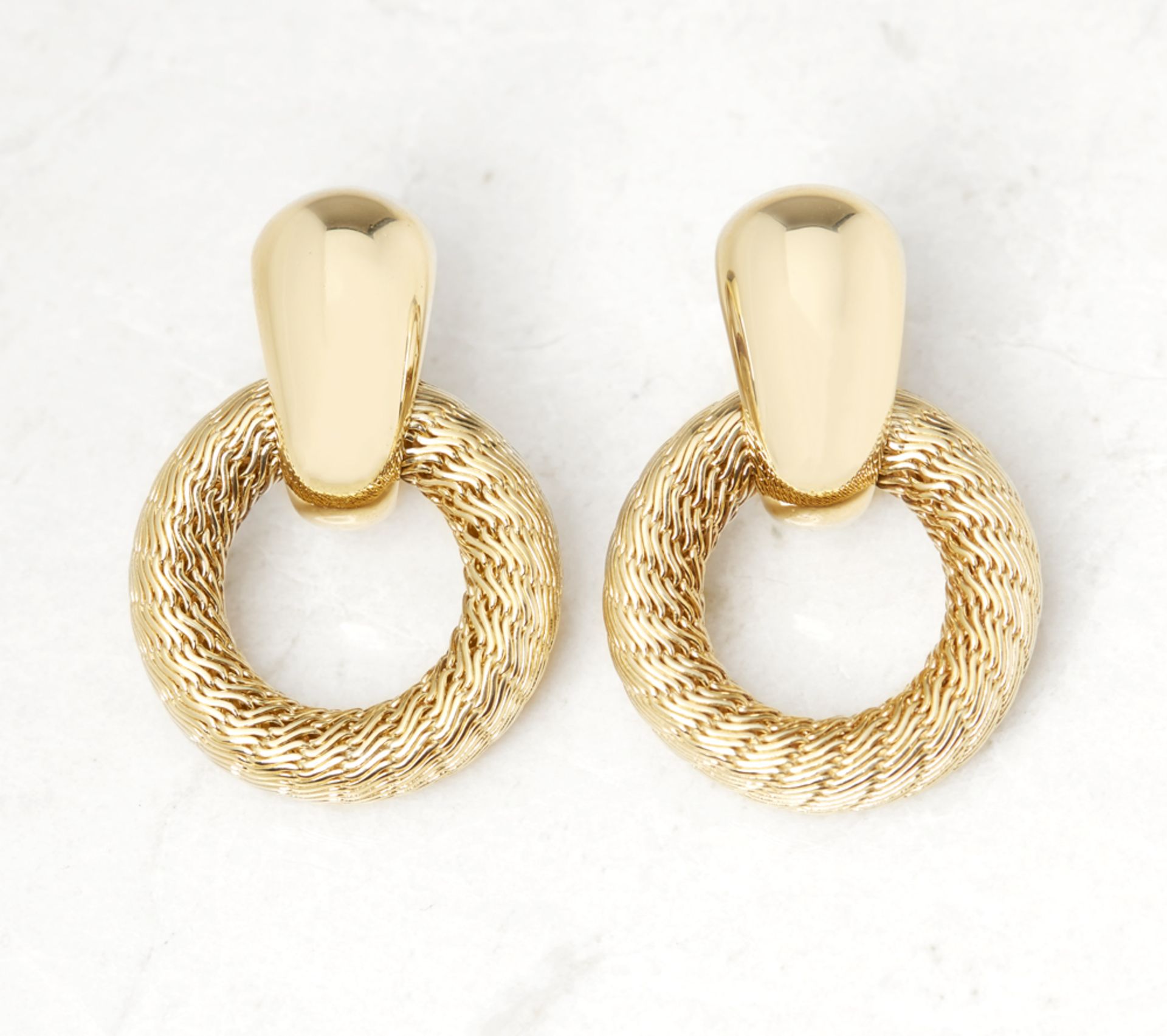 Tiffany & Co. 18k Yellow Gold Woven Hoop Ear Clips
